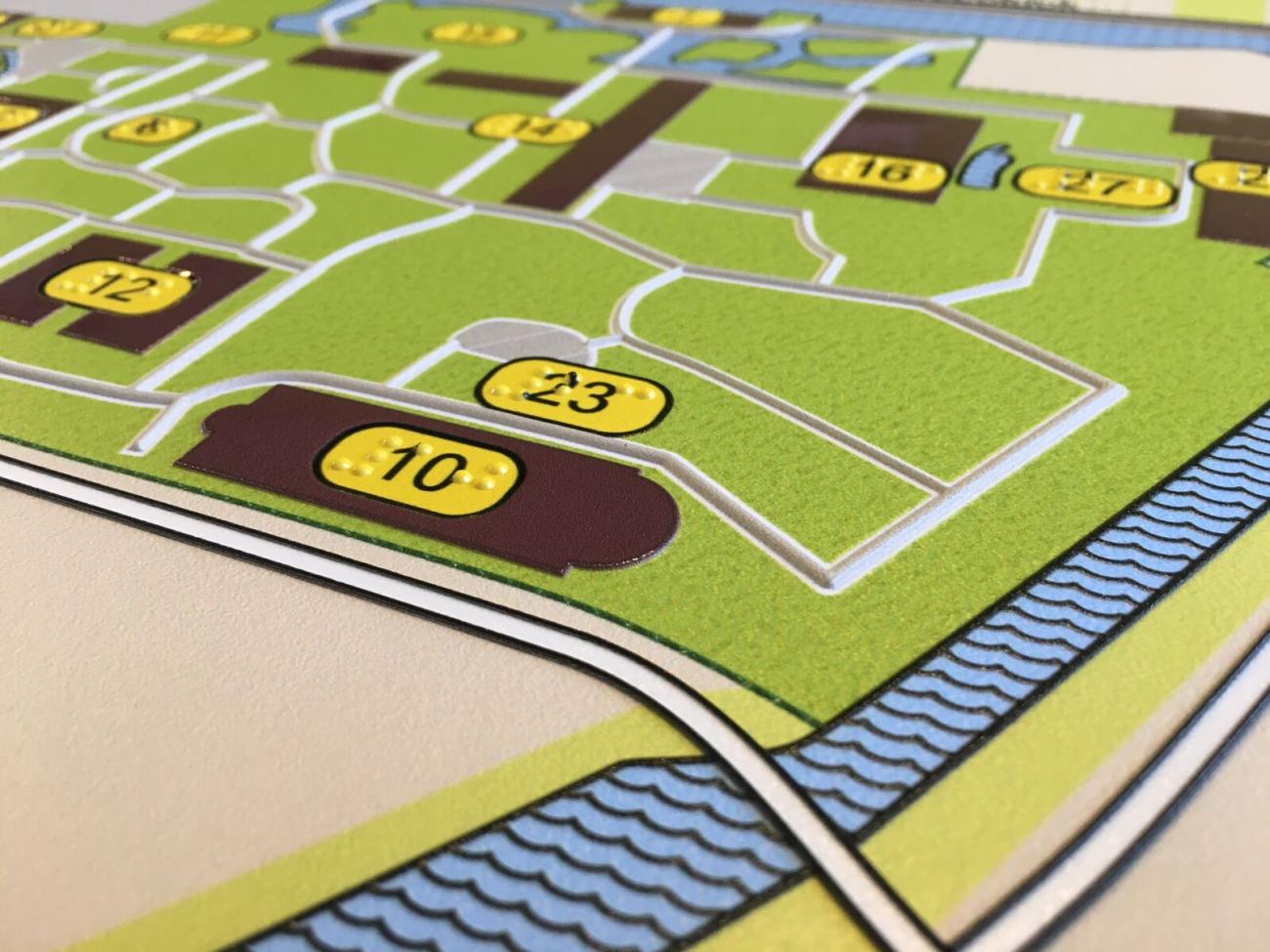 Detail van plattegrond Artis Amsterdam in reliëfuitvoering